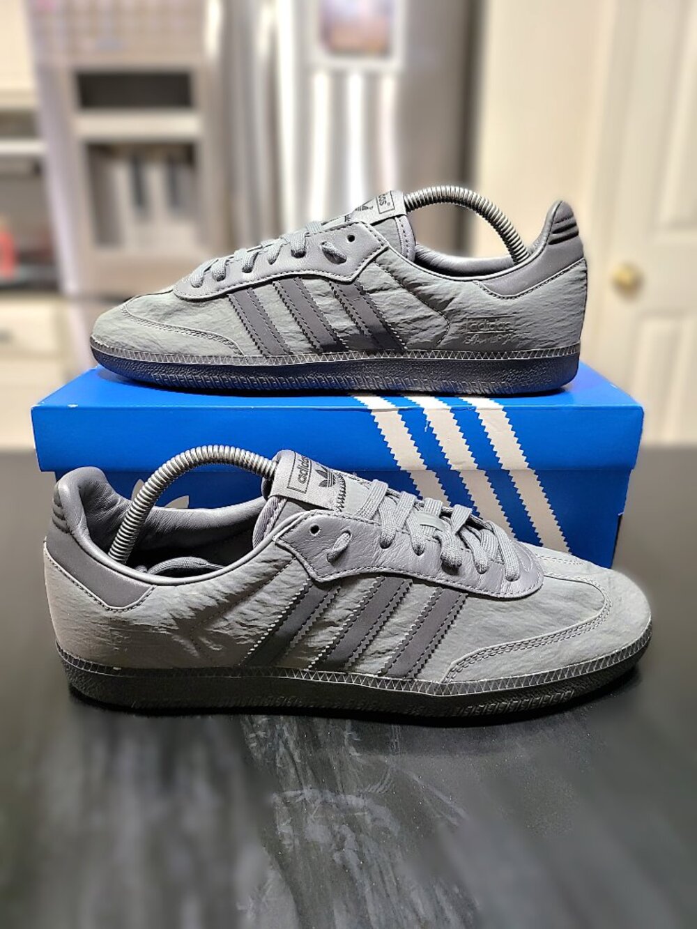ADIDAS Samba OG Originals Grey Nylon Reflective Gum Sole Men's Size 9.5 (#3124)